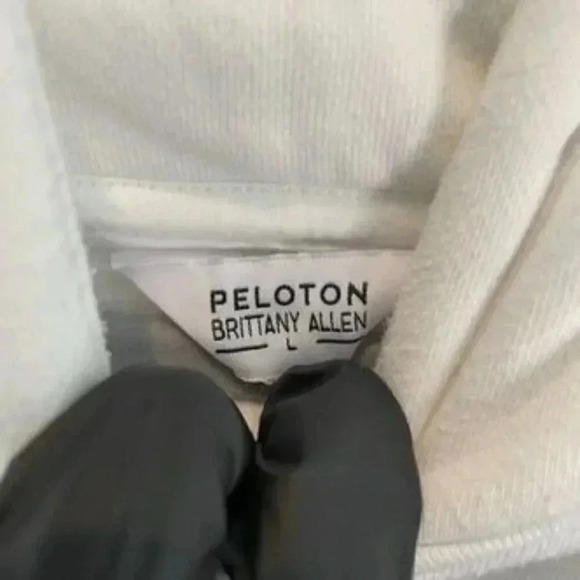 Peloton x Brittany Allen White Butterfly Oversized Hoodie Size Large - Picture 6 of 7